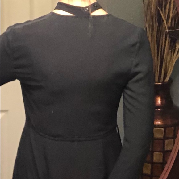 Black Wrap Around Cocktail Dress with Choker - Picture 16 of 16